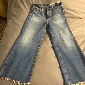 AG Women's Blue Wide-Leg Jeans